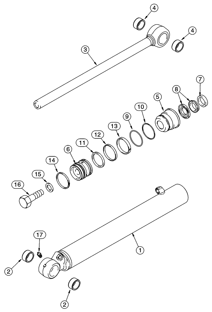 Схема запчастей Case 85XT - (08-24) - CYLINDER LOADER BUCKET (08) - HYDRAULICS