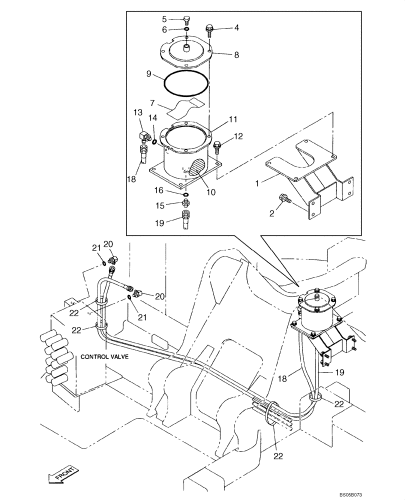 Схема запчастей Case CX225SR - (08-08) - HYDRAULICS - BYPASS FILTER (08) - HYDRAULICS
