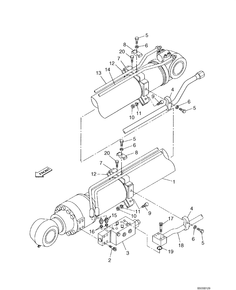 Схема запчастей Case CX225SR - (08-19) - HYDRAULICS - ARM CYLINDER, MODELS WITH LOAD HOLD (08) - HYDRAULICS