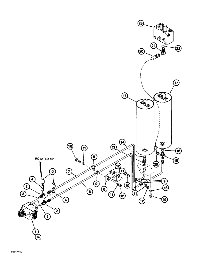Схема запчастей Case 721B - (7-10) - L128116 MAIN BRAKE HYDRAULIC CIRCUIT, ACCUMULATOR VALVE TO PRESSURE, REDUCING VALVE PRESSURE PORT (07) - BRAKES