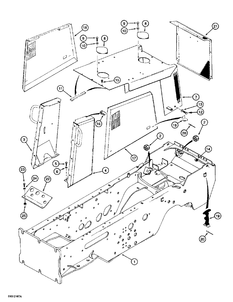 Схема запчастей Case 560 - (9-002) - CHASSIS, HOOD, AND GRILLE (09) - CHASSIS/ATTACHMENTS