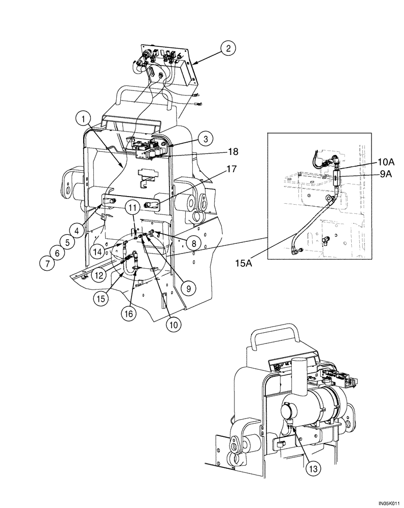 Схема запчастей Case 550H-IND - (04-08) - HARNESS, FRONT, FRONT HARNESS AT COWL (04) - ELECTRICAL SYSTEMS