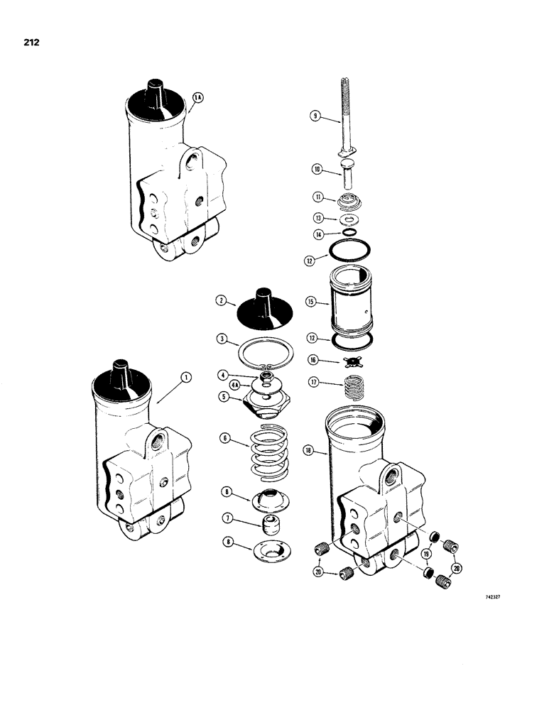 Схема запчастей Case W26B - (212) - AIR COMPRESSOR, L32563 AND D72831 GOVERNORS (07) - BRAKES