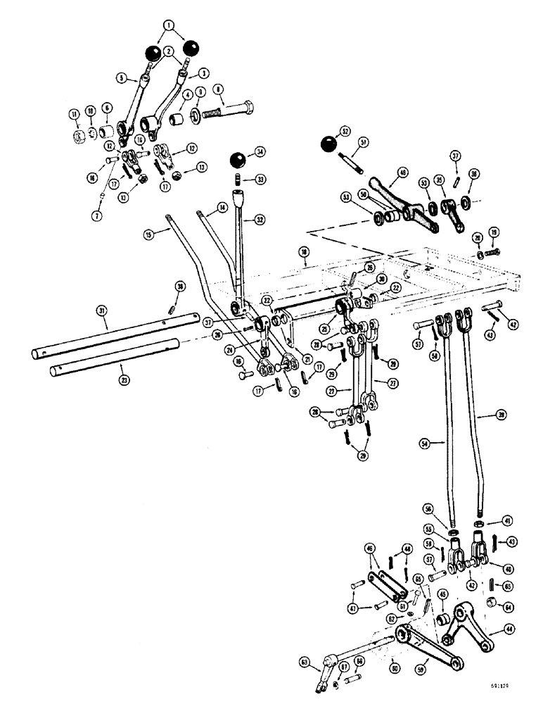 Схема запчастей Case W8C - (148) - TRANSMISSION CONTROLS (06) - POWER TRAIN