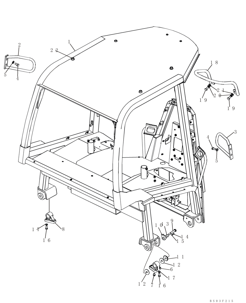 Схема запчастей Case 750K - (09-18) - CANOPY, ROPS - FRAME, MOUNTING AND GRAB HANDLES (09) - CHASSIS/ATTACHMENTS