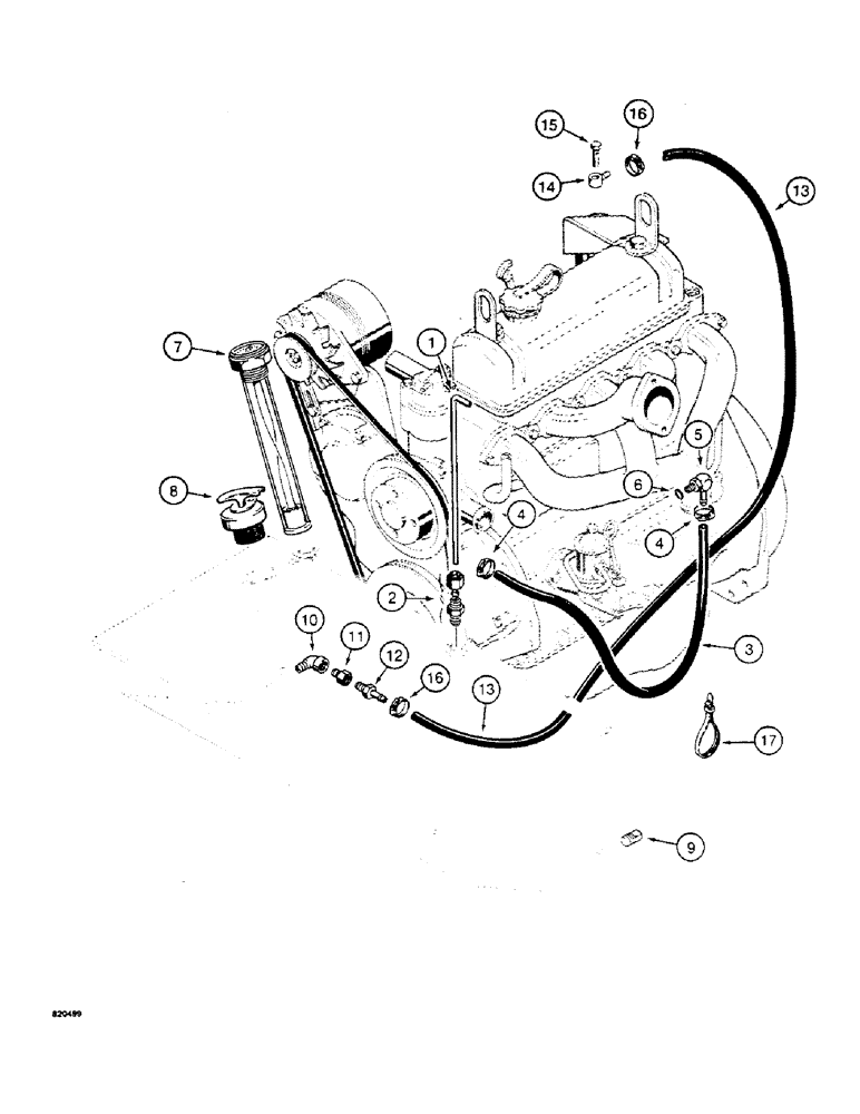 Схема запчастей Case W4 - (030) - FUEL TANK AND FUEL LINES, FOR 1.8 LITRE ENGINE, USED BEFORE TRACTOR SN 1205402 EXCEPT SN 1205397 (03) - FUEL SYSTEM