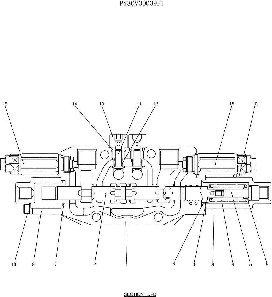 Схема запчастей Case CX50B - (07-005) - VALVE ASSY, CONTROL, P/N PY30V00039F1 (35) - HYDRAULIC SYSTEMS