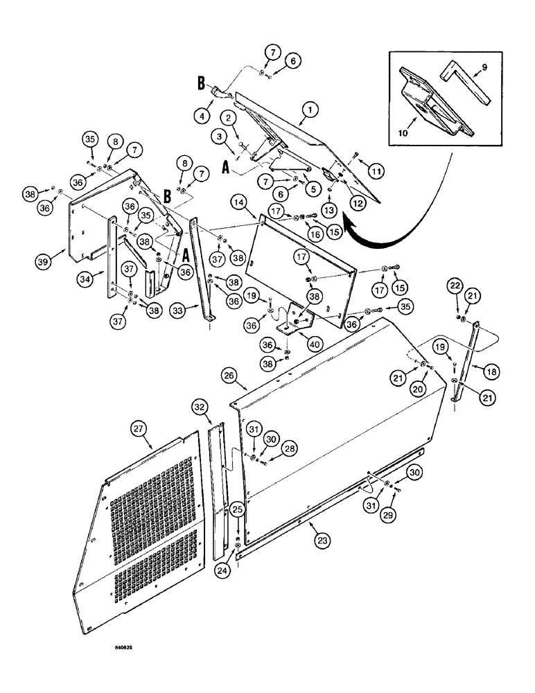 Схема запчастей Case 1187 - (304) - RIGHT-HAND SIDE PANELS (05) - UPPERSTRUCTURE CHASSIS