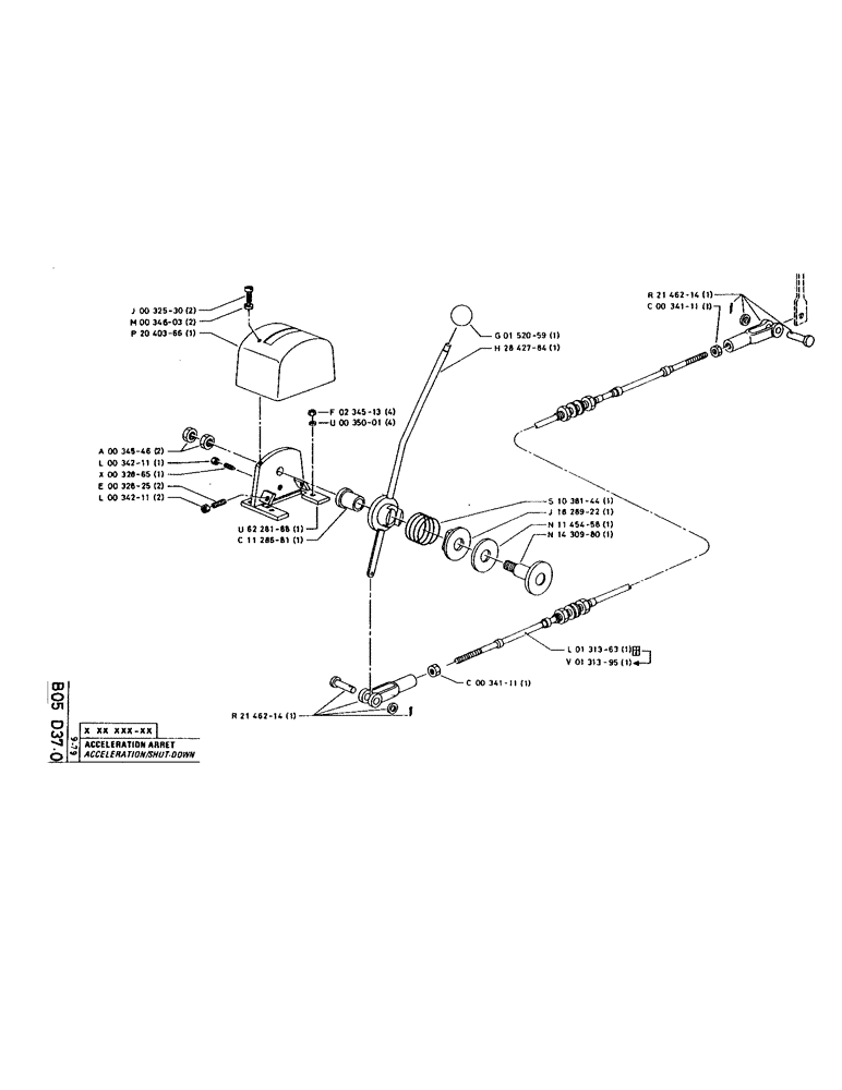 Схема запчастей Case 160CKS - (042) - ACCELERATION/SHUT-DOWN (01) - ENGINE