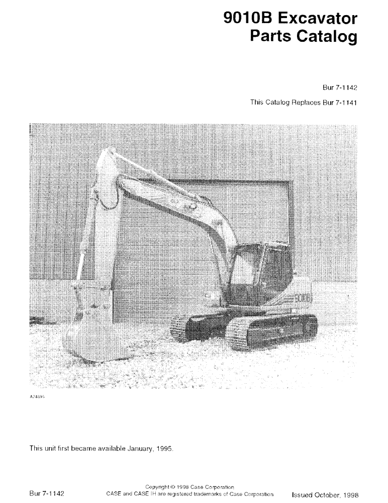 Схема запчастей Case 9010B - (1-001) - 9010B EXCAVATOR (00) - PICTORIAL INDEX