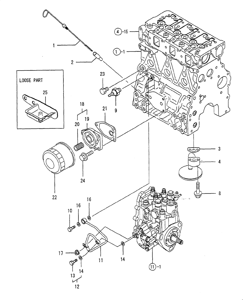 Схема запчастей Case CX20B - (ENGINE-09[1]) - ENGINE OIL (10) - ENGINE