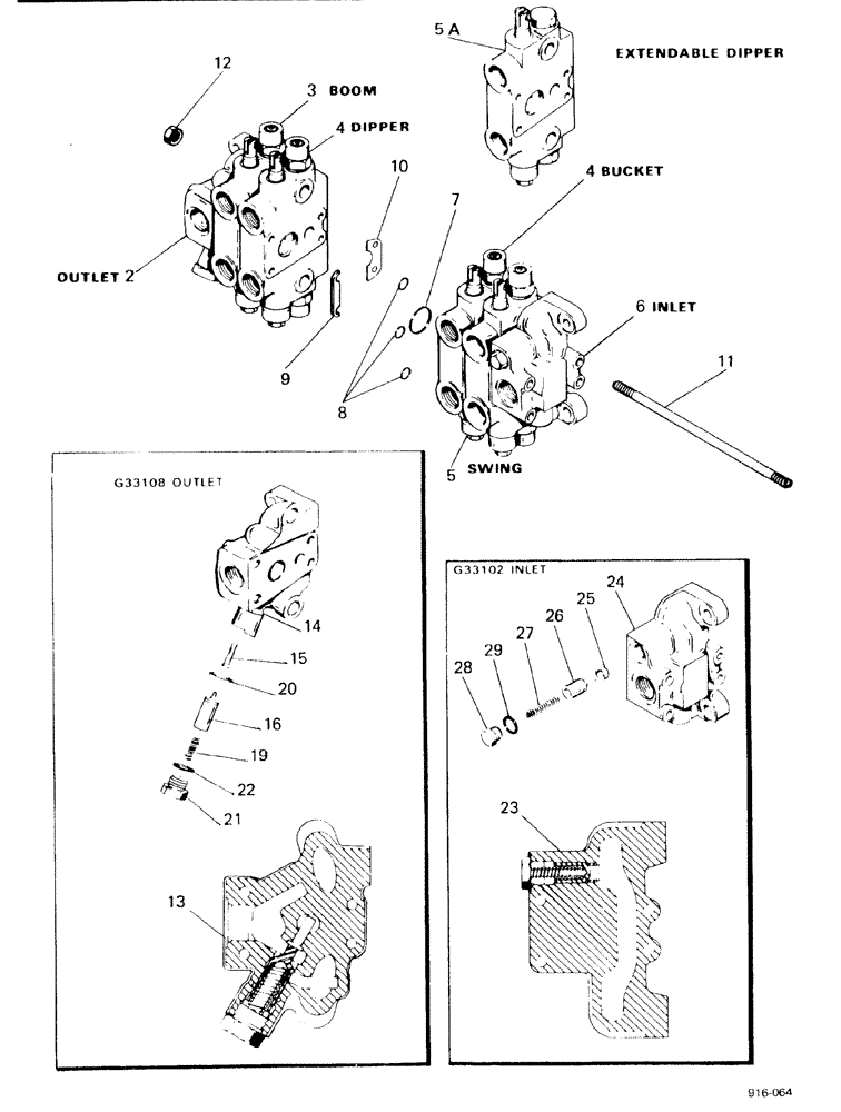Схема запчастей Case 580F - (212) - BACKHOE CONTROL VALVE (35) - HYDRAULIC SYSTEMS