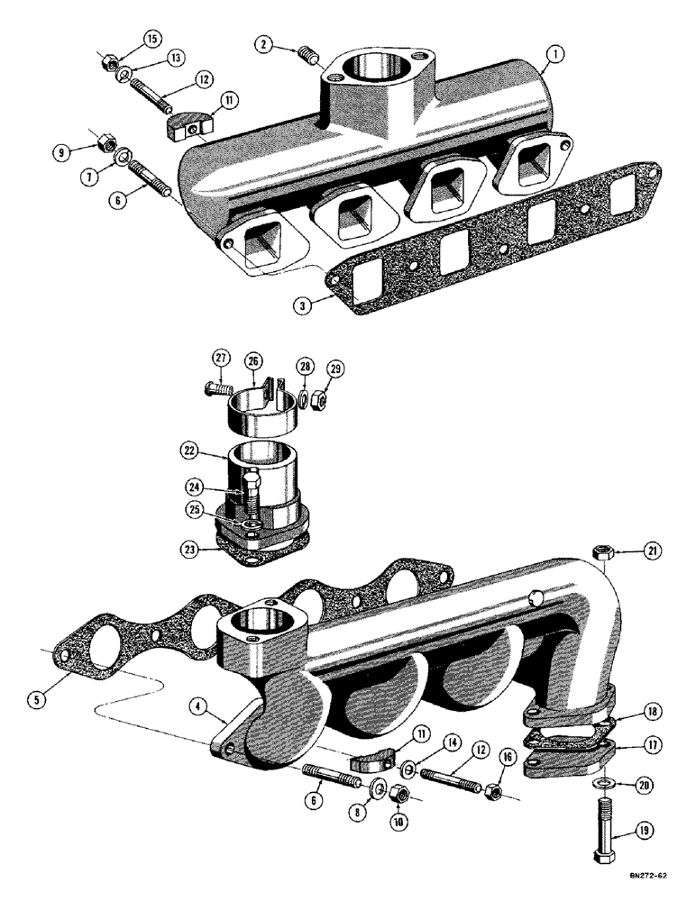 Схема запчастей Case 420C - (060) - MANIFOLD - DIESEL (01) - ENGINE