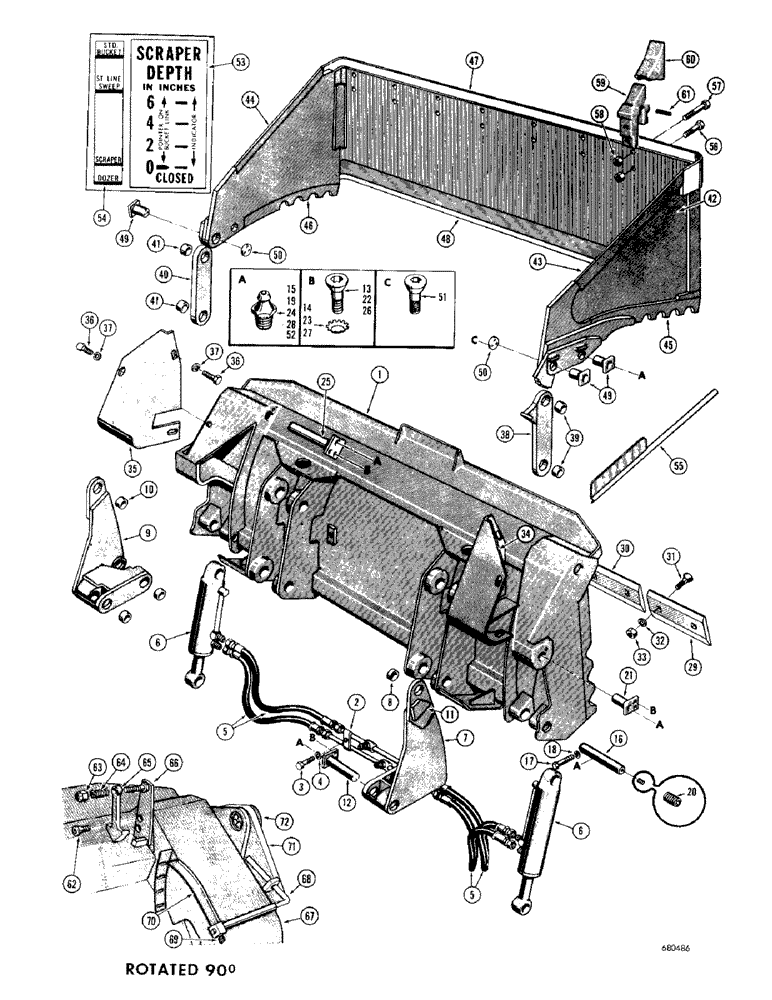 Схема запчастей Case 1000D - (210) - ULRICH MULTI-PURPOSE BUCKET (1-1/2 CU. YD.) (05) - UPPERSTRUCTURE CHASSIS
