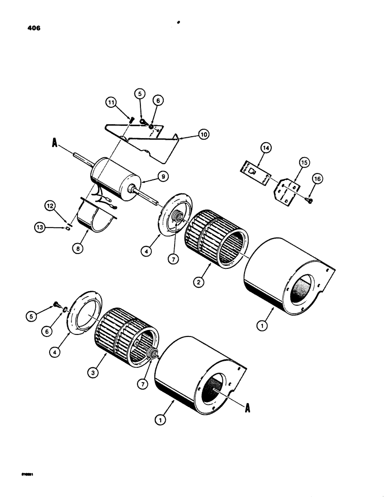 Схема запчастей Case 850B - (406) - CAB - PRESSURIZED, BLOWER (05) - UPPERSTRUCTURE CHASSIS