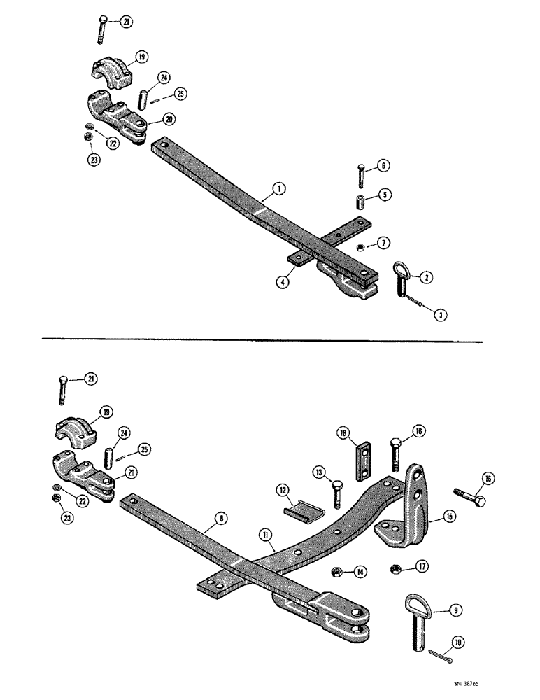 Схема запчастей Case 1150 - (200) - DRAWBARS, STANDARD DRAWBAR (FOR USE ON ALL MODELS W/ RIPPER) (05) - UPPERSTRUCTURE CHASSIS