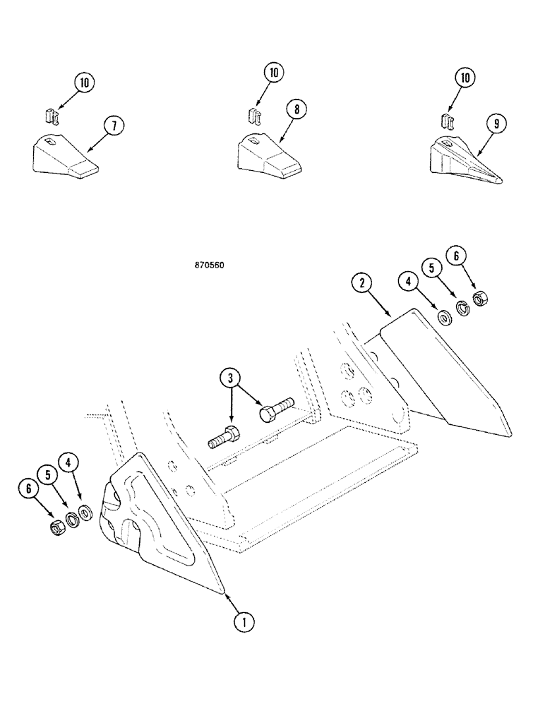 Схема запчастей Case 688C - (9G-20) - SIDECUTTERS AND TOOTH TIPS (05.1) - UPPERSTRUCTURE CHASSIS/ATTACHMENTS