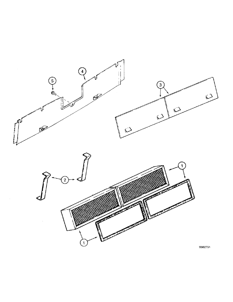Схема запчастей Case 590 - (9-126) - CAB AIR FILTER (09) - CHASSIS/ATTACHMENTS