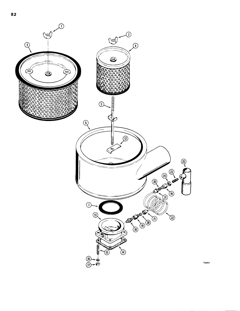 Схема запчастей Case W20 - (082) - AIR CLEANER AND RELATED PARTS (02) - ENGINE