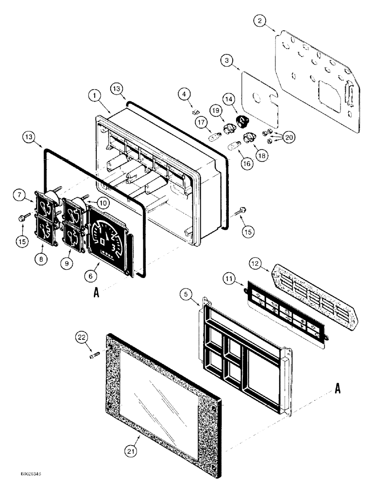 Схема запчастей Case 580L - (4-026) - INSTRUMENT CLUSTER (04) - ELECTRICAL SYSTEMS