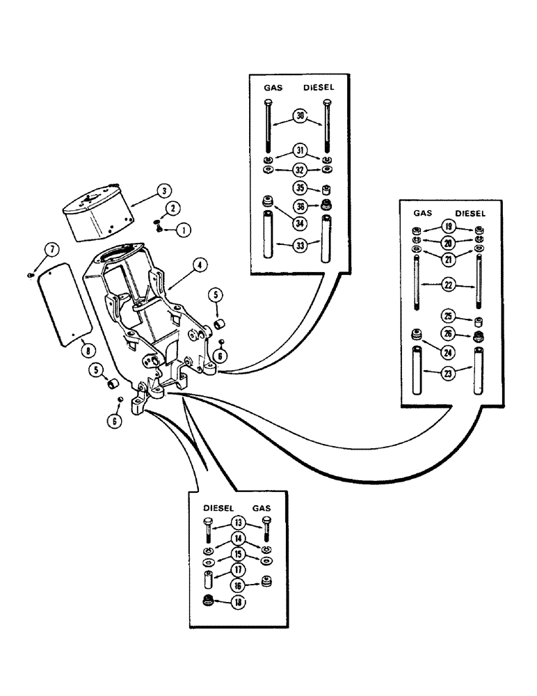 Схема запчастей Case 580B - (105A) - STEERING COLUMN & SUPPORT, HYDROSTATIC STEERING (05) - STEERING