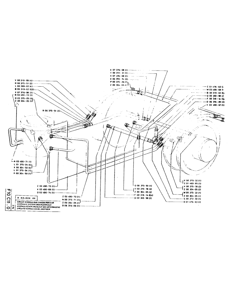 Схема запчастей Case GCK120 - (050) - HYDRAULIC SYSTEM (UNDERCARRIAGE) 