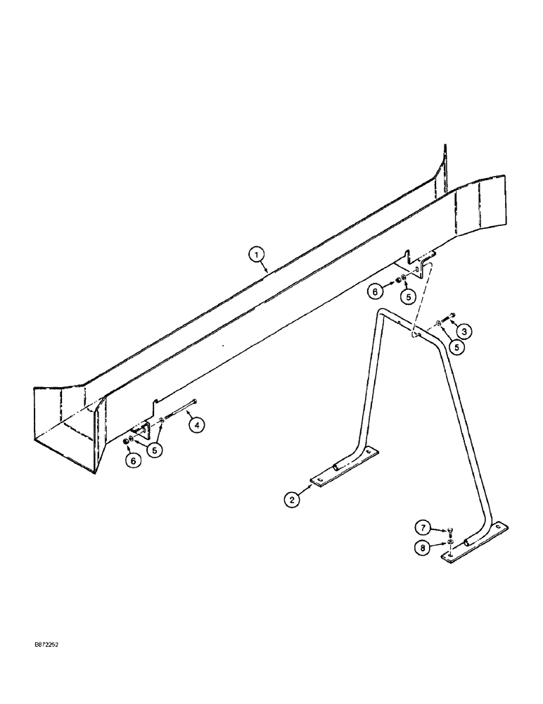 Схема запчастей Case 860 - (9-114) - UPPER CABLE GUIDE - USED WITH REEL CARRIER (09) - CHASSIS/ATTACHMENTS