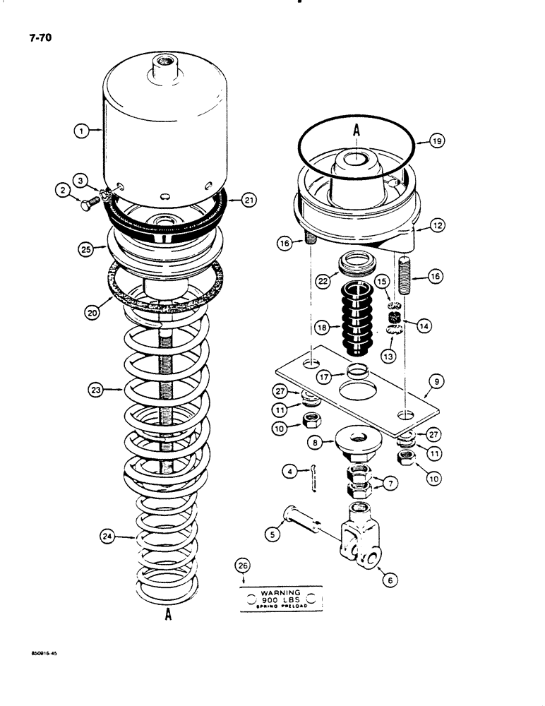 Схема запчастей Case W20C - (7-70) - L48127 PARKING BRAKE ACTUATOR (07) - BRAKES