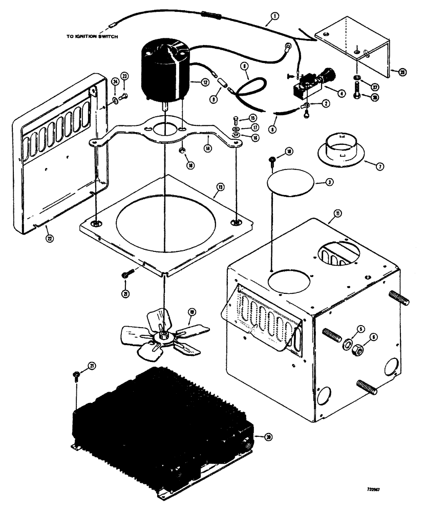 Схема запчастей Case W26B - (320) - L33826 CAB HEATER AND WIRING TRACTOR SN. 9107522 AND AFTER (09) - CHASSIS