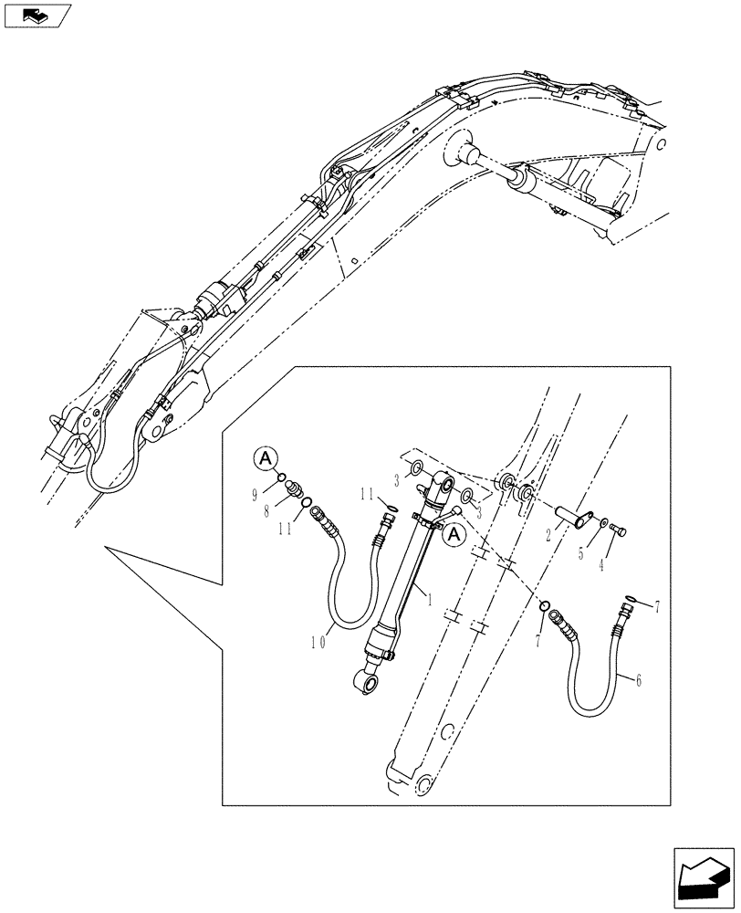 Схема запчастей Case CX145C SR - (35.738.AE[02]) - BUCKET CYLINDER LINES - ARM (35) - HYDRAULIC SYSTEMS