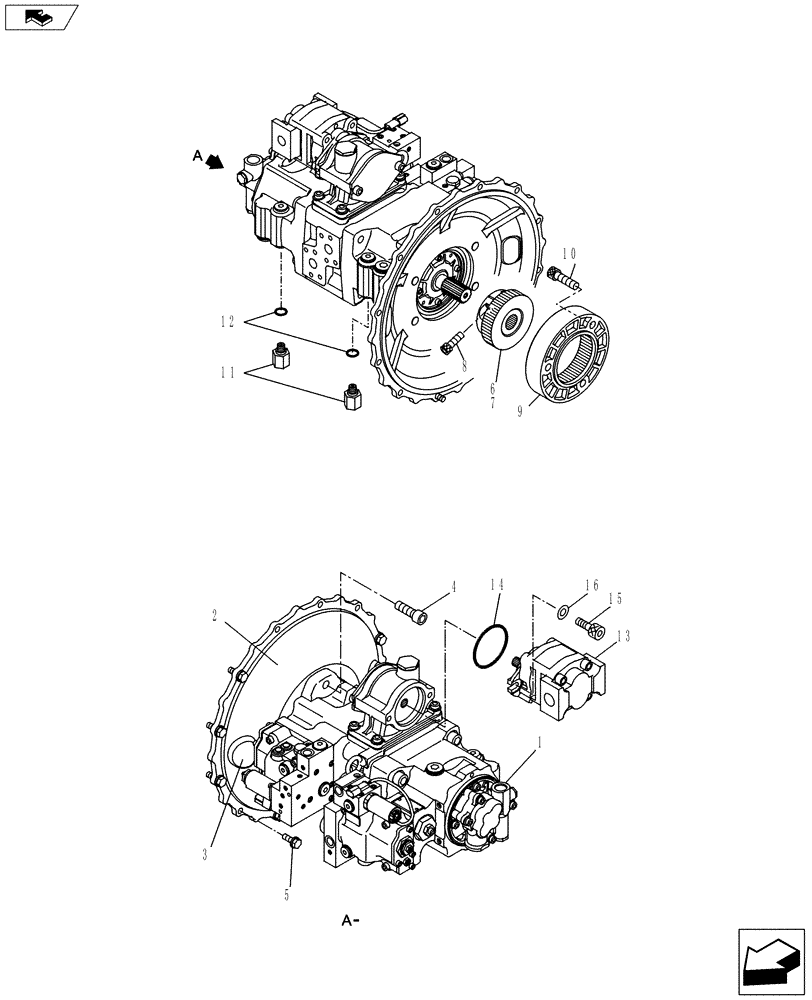 Схема запчастей Case CX130C - (35.106.AD[02]) - HYDRAULIC PUMP - COUPLING (35) - HYDRAULIC SYSTEMS