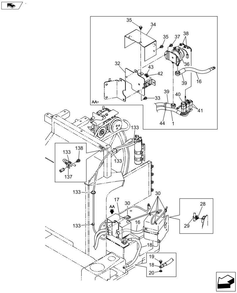Схема запчастей Case CX145C SR - (55.510.AB[03]) - ELECTRIC PARTS AND WIRE HARNESS (55) - ELECTRICAL SYSTEMS