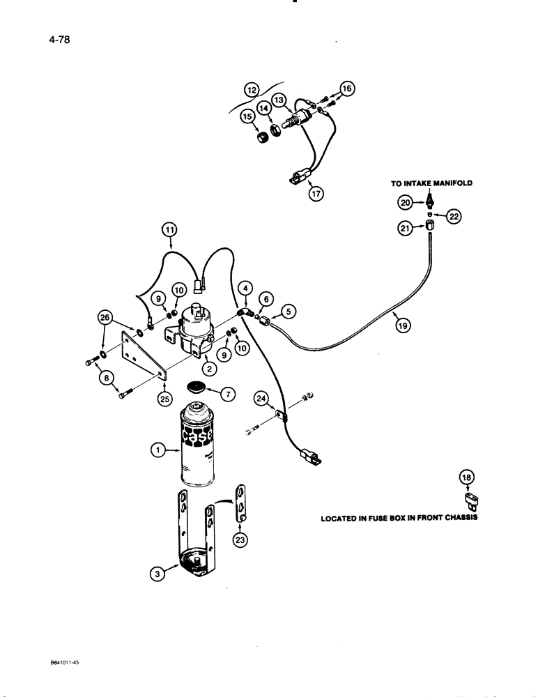 Схема запчастей Case W30 - (4-78) - COLD START SYSTEM (04) - ELECTRICAL SYSTEMS