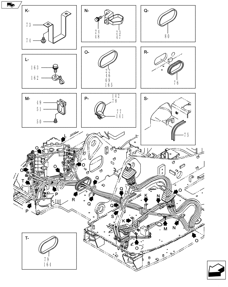 Схема запчастей Case CX145C SR - (35.357.AK[17]) - PILOT CONTROL LINE (35) - HYDRAULIC SYSTEMS