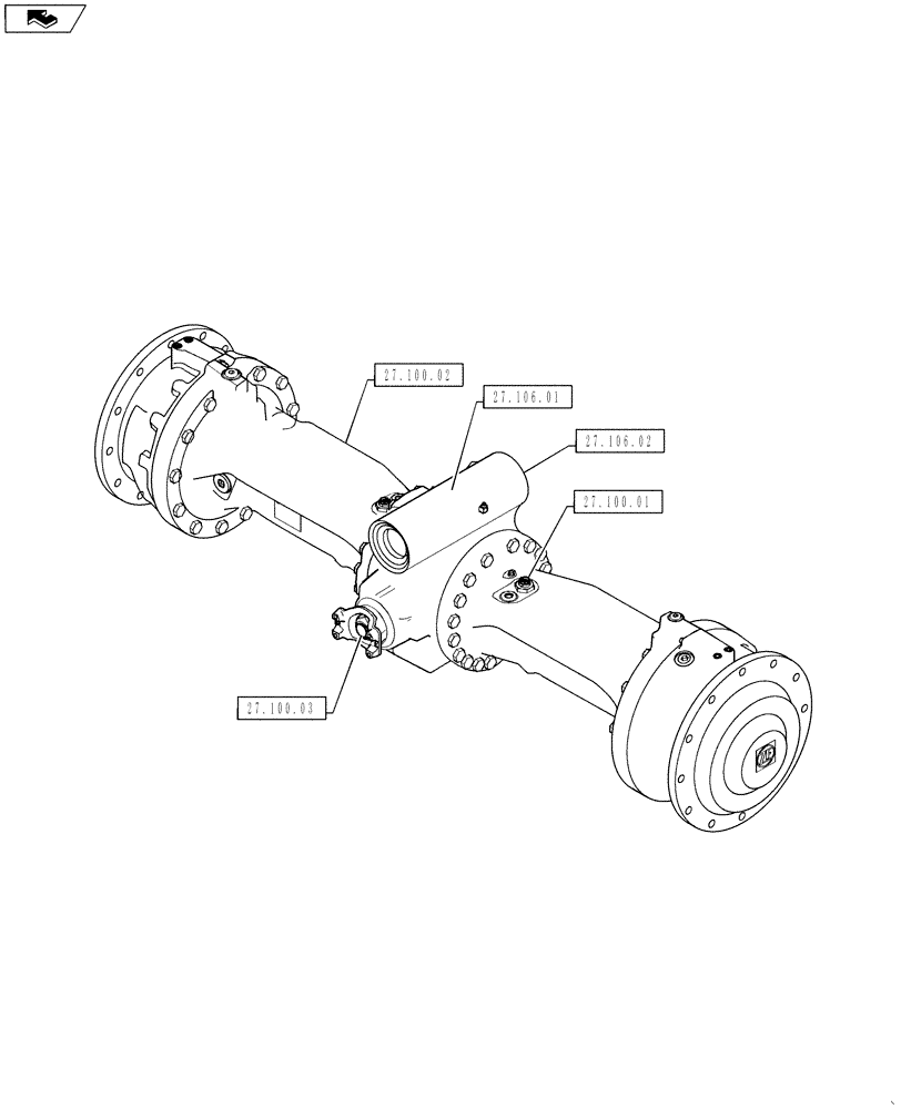 Схема запчастей Case 521F - (00.000.27) - PICTORIAL INDEX, REAR DRIVE AXLE (00) - GENERAL & PICTORIAL INDEX