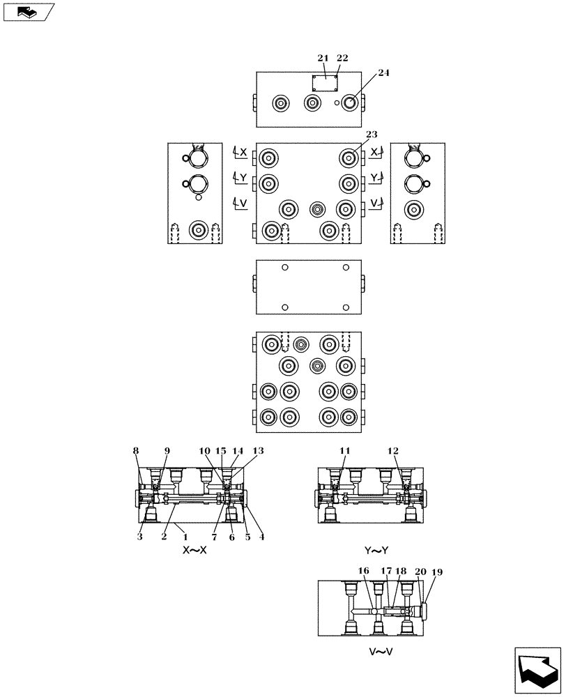 Схема запчастей Case CX130C - (35.350.AF) - CUSHION VALVE (35) - HYDRAULIC SYSTEMS