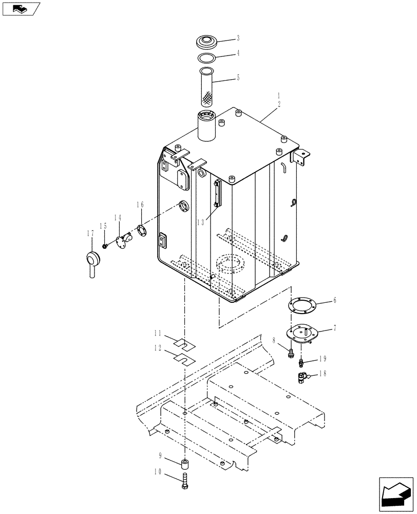 Схема запчастей Case CX130C - (10.216.AI) - FUEL TANK (10) - ENGINE