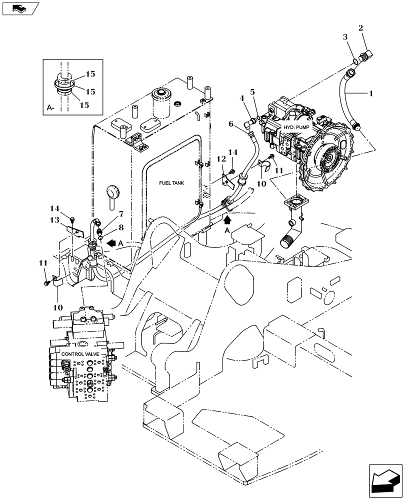 Схема запчастей Case CX145C SR - (35.106.AP[01]) - PRESSURE LINE (35) - HYDRAULIC SYSTEMS