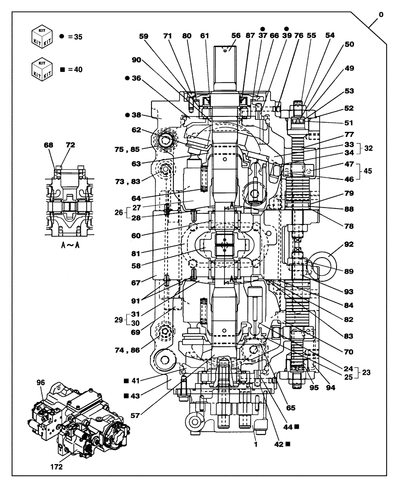 Схема запчастей Case CX130C - (35.106.AD[03]) - HYDRAULIC PUMP - COMPONENTS (35) - HYDRAULIC SYSTEMS
