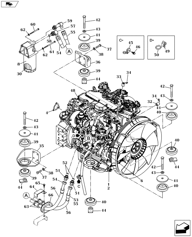 Схема запчастей Case CX160C - (10.001.AD[01]) - ENGINE (10) - ENGINE