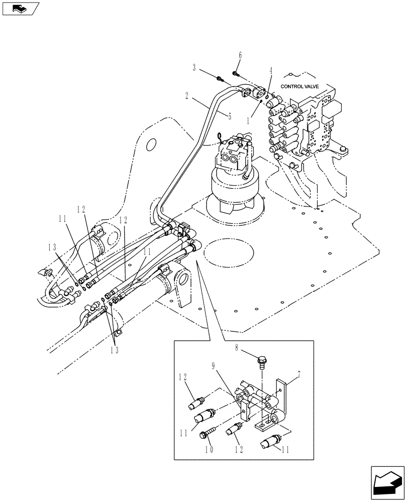 Схема запчастей Case CX130C - (35.736.AC[01]) - BOOM LINE (35) - HYDRAULIC SYSTEMS