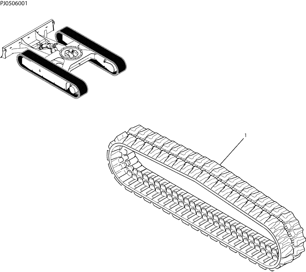 Схема запчастей Case CX50B - (02-010) - SHOE ASSY, P/N PY61D00015F1 (48) - TRACKS & TRACK SUSPENSION