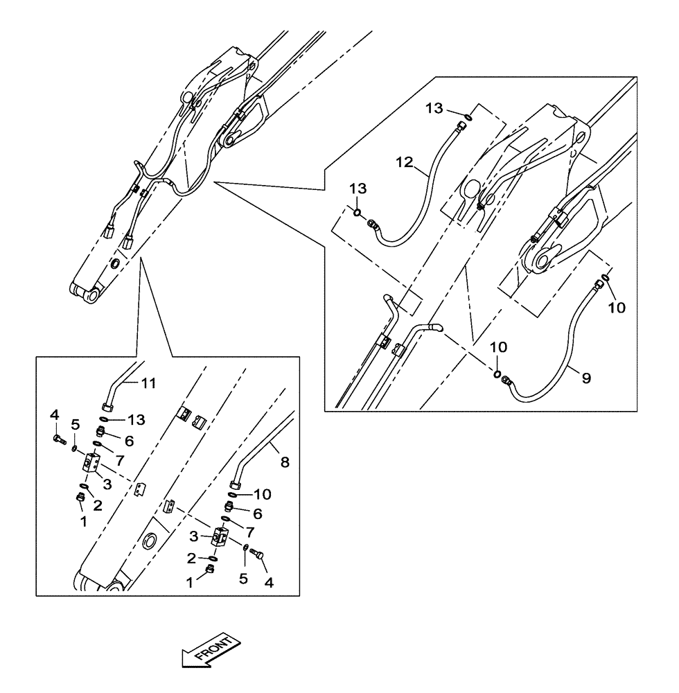 Схема запчастей Case CX130C - (35.737.AE[05]) - OPTION LINE - BAR BASE, 2.10 M (35) - HYDRAULIC SYSTEMS