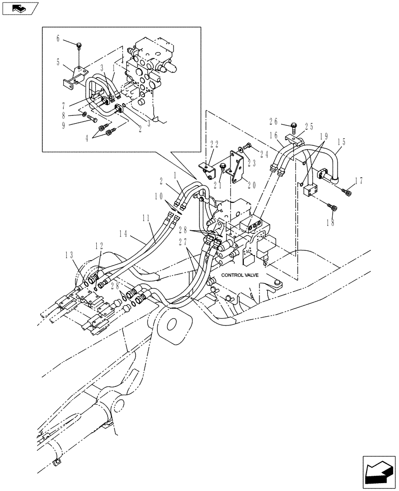 Схема запчастей Case CX130C - (35.359.AE) - SECOND OPTION LINE (35) - HYDRAULIC SYSTEMS