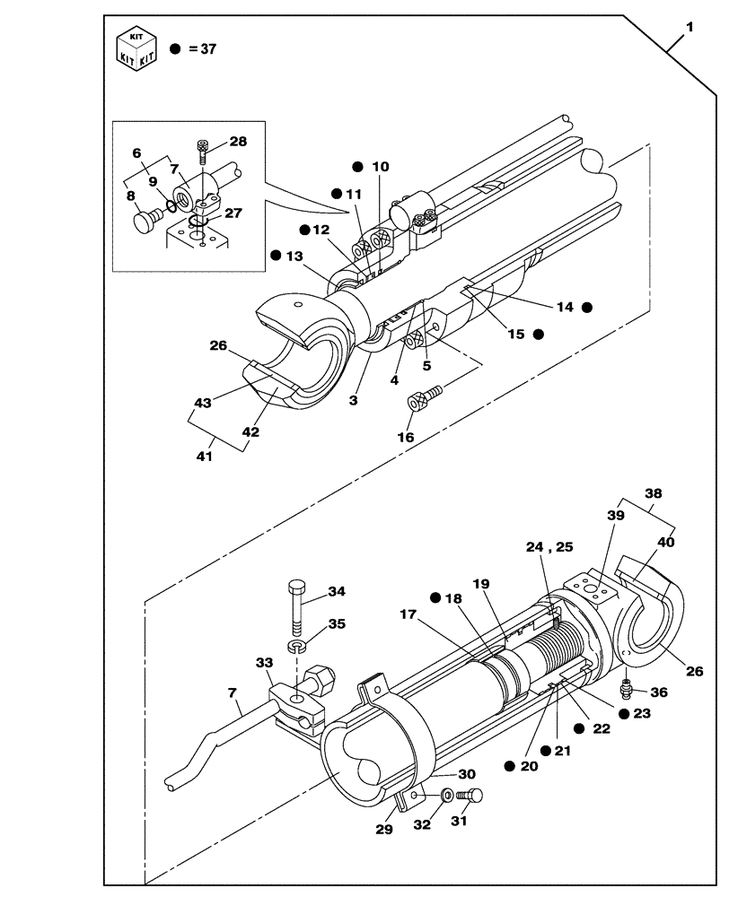 Схема запчастей Case CX130C - (35.736.AA[04]) - BOOM CYLINDER HBCV - LH (35) - HYDRAULIC SYSTEMS