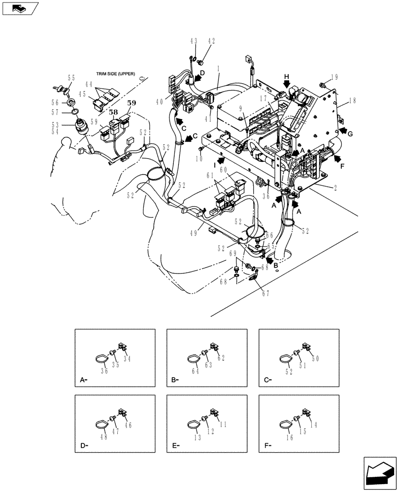 Схема запчастей Case CX160C - (55.100.01[01]) - CAB, HARNESS (55) - ELECTRICAL SYSTEMS