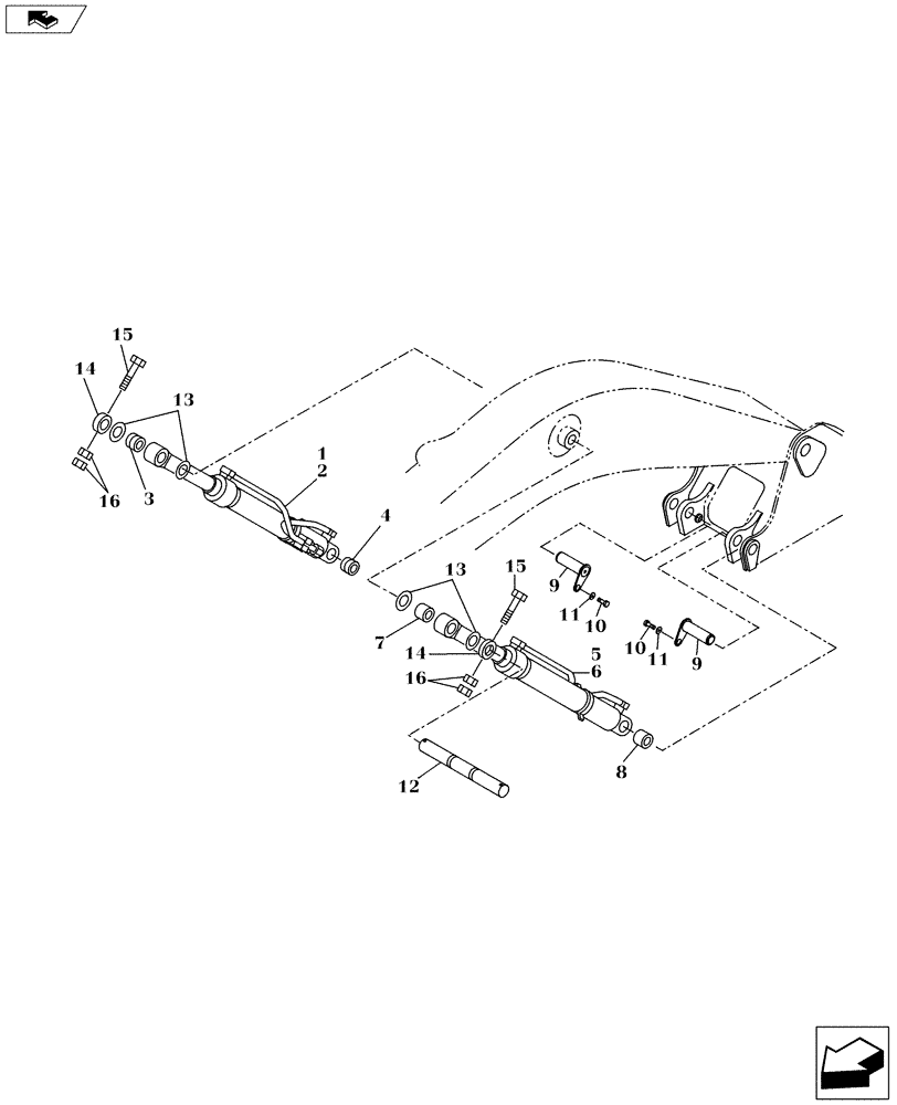 Схема запчастей Case CX130C - (35.736.AC[03]) - BOOM CYLINDER LINES (35) - HYDRAULIC SYSTEMS