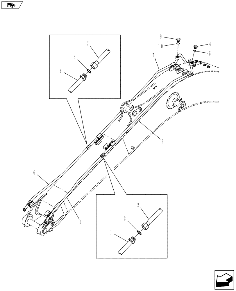 Схема запчастей Case CX145C SR - (35.736.AC[03]) - OPTION LINE (35) - HYDRAULIC SYSTEMS