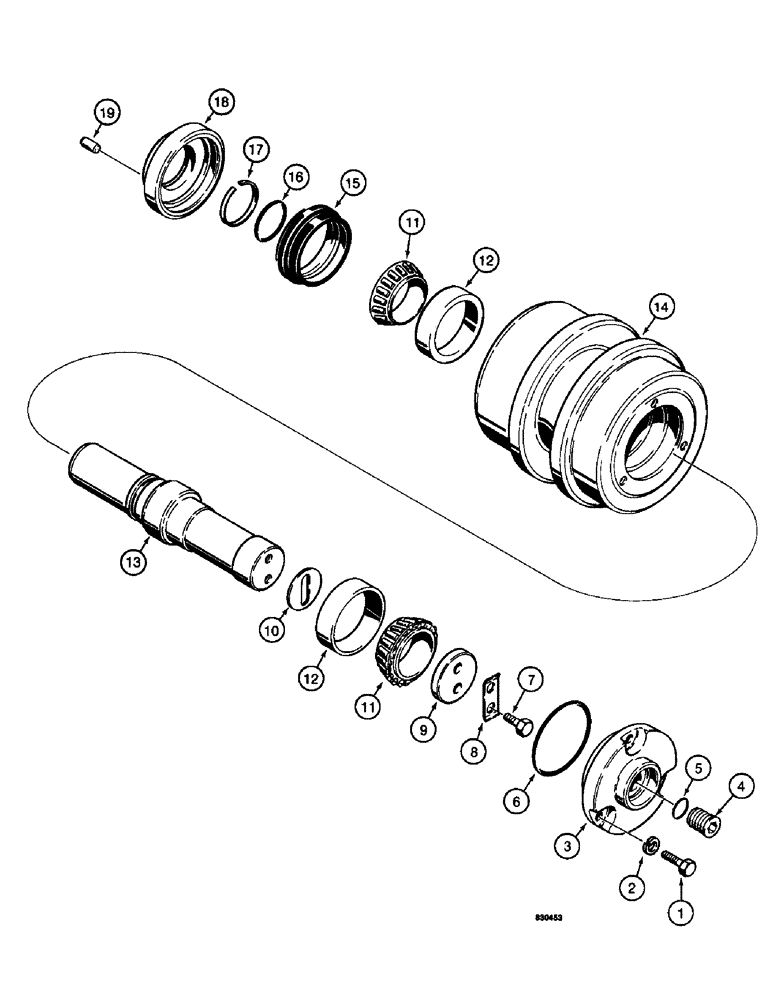 Схема запчастей Case 1187 - (112) - TRACK CARRIER ROLLER (04) - UNDERCARRIAGE