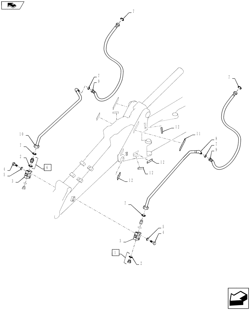 Схема запчастей Case CX145C SR - (35.737.AE[10]) - OPTION LINE (OFFSET) (35) - HYDRAULIC SYSTEMS